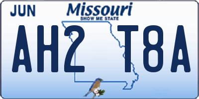 MO license plate AH2T8A