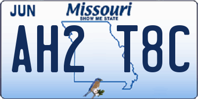 MO license plate AH2T8C