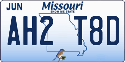 MO license plate AH2T8D