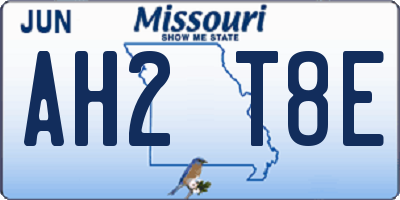 MO license plate AH2T8E