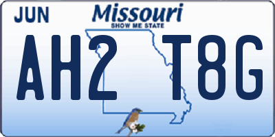 MO license plate AH2T8G