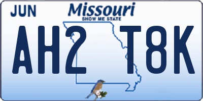 MO license plate AH2T8K