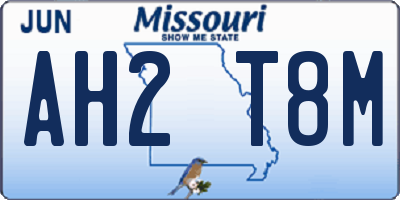 MO license plate AH2T8M