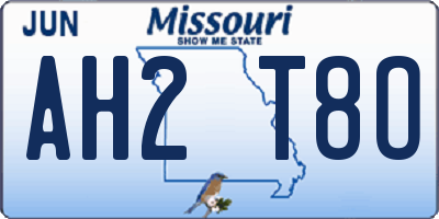 MO license plate AH2T8O