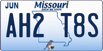 MO license plate AH2T8S