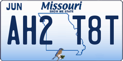 MO license plate AH2T8T