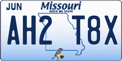 MO license plate AH2T8X