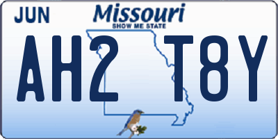MO license plate AH2T8Y