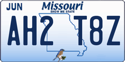 MO license plate AH2T8Z