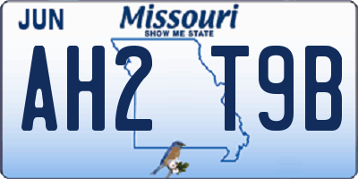 MO license plate AH2T9B