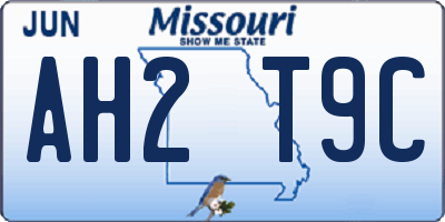 MO license plate AH2T9C