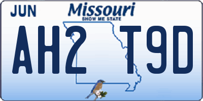 MO license plate AH2T9D