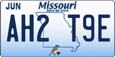 MO license plate AH2T9E