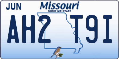 MO license plate AH2T9I