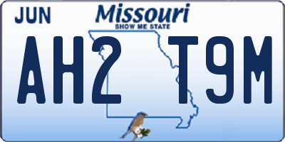 MO license plate AH2T9M