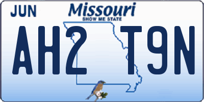 MO license plate AH2T9N