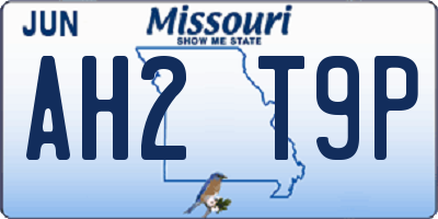 MO license plate AH2T9P