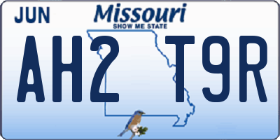 MO license plate AH2T9R