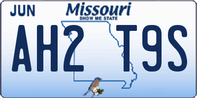 MO license plate AH2T9S
