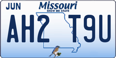 MO license plate AH2T9U
