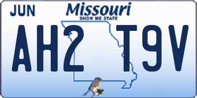 MO license plate AH2T9V