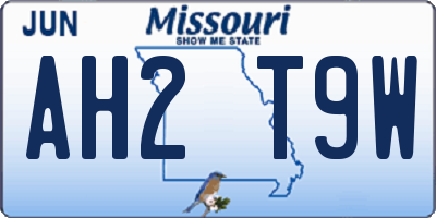 MO license plate AH2T9W