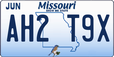 MO license plate AH2T9X