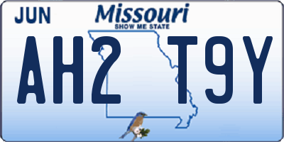 MO license plate AH2T9Y