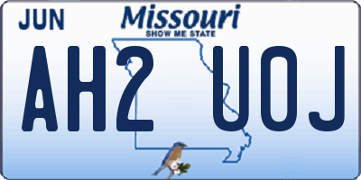 MO license plate AH2U0J