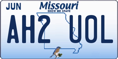 MO license plate AH2U0L