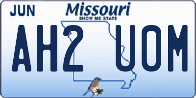 MO license plate AH2U0M