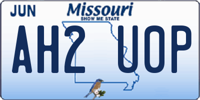 MO license plate AH2U0P