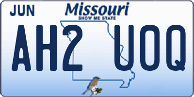 MO license plate AH2U0Q