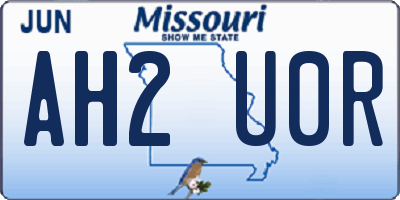 MO license plate AH2U0R