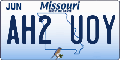MO license plate AH2U0Y