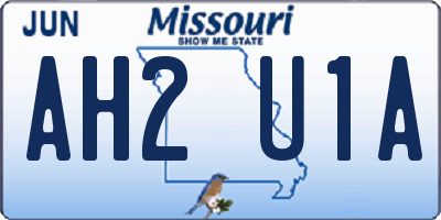 MO license plate AH2U1A