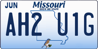 MO license plate AH2U1G