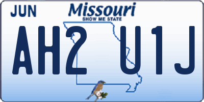 MO license plate AH2U1J