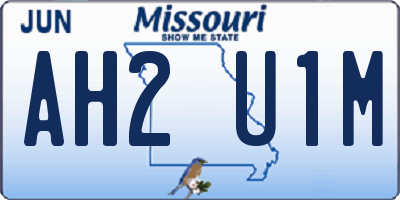 MO license plate AH2U1M