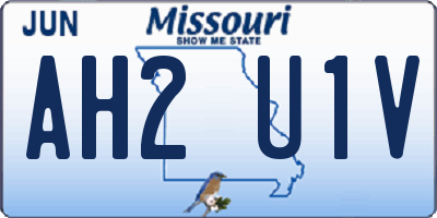 MO license plate AH2U1V