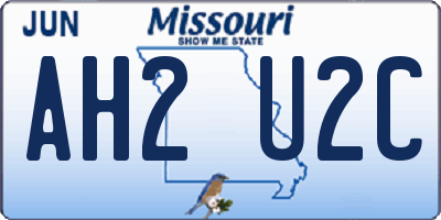 MO license plate AH2U2C