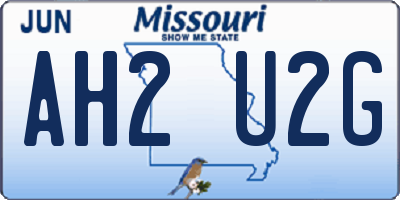 MO license plate AH2U2G