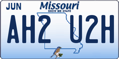 MO license plate AH2U2H