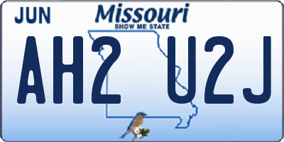 MO license plate AH2U2J