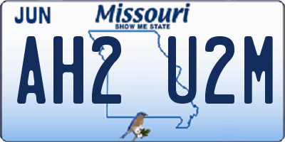 MO license plate AH2U2M