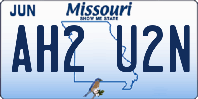 MO license plate AH2U2N