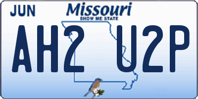 MO license plate AH2U2P