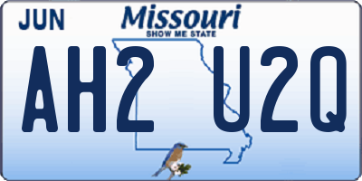 MO license plate AH2U2Q