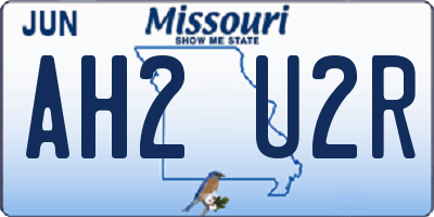 MO license plate AH2U2R