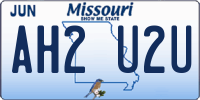 MO license plate AH2U2U